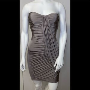 Strapless Grey Bebe Dress Size Small